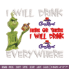 The Grinch I will drink Christmas Embroidery design, Grinch Embroidery, Grinch design, Embroidery file, Instant download.jpg