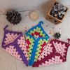 Christmas gift envelope crochet pattern for goodies, Home decoration, Gift wrapping DIY, Crochet granny square.