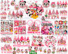 Pink Mickey Christmas Png Bundle, Pink Disney Christmas Png