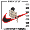 Baki nike embroidery design, Baki anime embroidery, nike design, Logo shirt, anime shirt, digital download.jpg