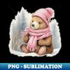 YU-20231117-933_Adorable cute bear wearing a pink hat and scarf 2353.jpg