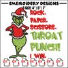 Rock Paper Scissors Throat Punch Grinch Embroidery design, Grinch Christmas Embroidery, Grinch design, Digital download.jpg