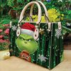 Grinch Christmas Leather Bag, Grinch Lover Handbag, Custom Leather Bag, Woman Handbag, Custom Leather Bag, Shopping Bag, Handmade Bag 48.jpg