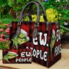 Grinch Ew People Leather Bag Handbag,Grinch Lovers Handbag,Grinch Women Bags Purses,Custom Leather Bags,Woman Handbag,Christmas Gifts.jpg