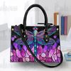 Dragonfly Leather Handbag & Wallet,  Colorful Dragonfly Shoulder Bag, Custom Bag, Retro Handbag, Mother's Day Gift 1.jpg