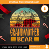 Grandmother Bear Christmas PNG, Grandma Bear PNG, Bear PNG, Mountain PNG, Bufallo Plaid PNG Digital Download.jpg