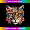 PJ-20231122-3922_Funny Floral Bobcat Animal Bobcat Sunglasses Cute Wildcat Tank Top 0724.jpg