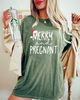 Comfort Color Merry and Pregnant Shirt, Pregnancy Announcement Shirt, Christmas Pregnant Shirt, Funny Pregnancy Tee, Xmas Baby Shirt.jpg