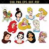 Templ Sv inspis Princess Heads Svg, Disney Princesses Faces Svg, Dxf, Eps & Png Cutfile.jpg