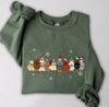 Christmas Chickens Sweatshirt, Cute Chicken Farm Animals Holiday Shirt, Trendy Santa Hat Animal Farmer Heiffer Bull Gift Holidays Crewneck.jpg