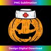 PI-20231126-9233_Womens Pumpkin Nurse Funny Scary Halloween Costume RN CNA ICU Girls V-Neck 2279.jpg