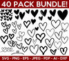 Heart SVG Bundle, Heart Clipart, Doodle Hearts, Valentines Svg, Hand-drawn Heart svg, Valentine Heart svg, Cut Files Cricut, Silhouette.jpg