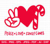 Peace Love Candy Canes SVG, Candy Cane SVG, Christmas svg, Christmas Family Shirts SVG, Winter Svg, Christmas Designs Svg, Cricut Cut File.jpg
