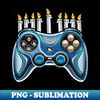 IH-46360_Video Game Controller Hanukkah Menorah Candles Boys 7665.jpg