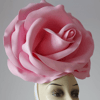 wedding headdress bride giant pink rose fascinator Kentucky Derby hat,.jpg