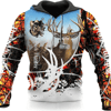 Personalized Deer Hunting All Over Print Hoodie Zip Hoodie Fleece Hoodie 3D, Deer Hunting Hoodie Zip Hoodie 3D T127