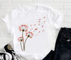 Dandelion Flower Falamingo Fly T-Shirt, Falamingo Lover T-Shirt, Graphic Dandelion Shirt, Animal Shirt,  Women Gift Idea Shirt, Cute T-Shirt.jpg