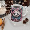 3D Bear and Pink Flowers Coffee Mug, 3D Mug 11oz.jpg