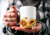 Charming Sunflower Mug, Floral Cottagecore Mug, Botanical Mug, Beautiful Watercolor Charming Sunflower Design, Nature Lover's Gift.jpg
