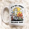 Balance Cat Quote Mug, Its all About Balance Baby Kitty Mushroom Coffee Mug, Positive Quote, Retro Cottagecore Mug, Cute Novelty Gift.jpg