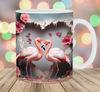 3D Flamingo Hole In A Wall Mug Wrap, 11oz & 15oz Mug Template, Mug Sublimation Design, Heart Mug Wrap Template, Instant Digital Download PNG.jpg