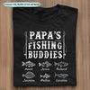 Custom Papa's Fishing Buddies T Shirt, Personalized Father's Day Gift, Fishing Grandpa Birthday Gift, Fishing Buddies Shirt.jpg