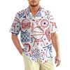 BBQ And Fireworks 4th Of July Patriotic American Flags Aloha Hawaiian Beach Summer Graphic Prints Button Up Shirt.jpg