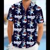 Bluey Firework 4th Of July Patriotic American Flags Aloha Hawaiian Beach Summer Graphic Prints Button Up Shirt.jpg