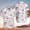 Happy 4th Of July Patriotic American Flags Aloha Hawaiian Beach Summer Graphic Prints Button Up Shirt.jpg