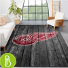 Grey Wooden Style Detroit Red Wings Team Logo Area Rug Stylish Home Decor Gift - Print My Rugs.jpg