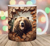 3D Bear Hole In A Wall Mug Wrap, 11oz & 15oz Mug Template, Mug Sublimation Design, Mug Wrap Template, Instant Digital Download PNG.jpg