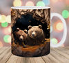 3D Bear Mug Wrap, 11oz And 15oz Mug Template, Mug Sublimation Design, Hole In A Wall Mug Wrap Template, Instant Digital Download PNG.jpg