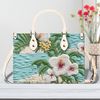 Faux Embroidered Topical Print Leather Handbag, Summer Floral Print purse, Large Leather Tote Bag, Purse for Mom, Vacation Handbag,.jpg