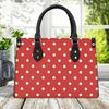 Polka-Dot Print Handbag, Red Purse with White Polka Dots, Ladies Leather handbag, Purse for Mom, Theme Park Purse, Rock-a-Billy Bag.jpg