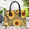 Sunflower Tote Purse. Womans leather purse. Western handbag. Gift for her, Gift for Friend. Leather handbag..jpg