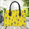 Bee Handbag, Yellow Leather Bee Bag, Honeybee design Purse, Yellow Bee Purse, Bee Themed Gift, Small Bee Bag, Bee Lover Purse.jpg