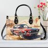 Classic Muacle Car Print Handbag, Vintage Car Print Purse, Retro, Classic Car Handbag, Gift for Car Buff, Vintage Style Handbag.jpg