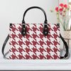 Houndstooth Ladies Handbag, Red Handbag, Valentine Gift for Her, Mother's Day Gift,  Unique Handbag Design, Faux Leather Ladies Purse.jpg