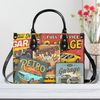 Retro Car handbag, Vintage Car Design Purse, Faux Leather Handbag, Car Show Handbag, Retro Car Lover Gift, Ladies Handbag, Nostalgic Bag 1.jpg