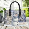 Winter Snowman Handbag, Snowman Purse, Winter Handbag, Leather Handbag, Winter Leather Handbag, Winter Leather Purse, Snowman Purse 1.jpg