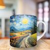 watercolor landscape village Mug Wrap, 11oz And 15oz Mug Template, Mug Sublimation Design, Mug Wrap Template, Instant Digital Download Png.jpg