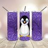 Penguin Purple Glitter 20 Oz Tumbler Png wrap tapered straight template digital download sublimation graphics  instant download  sublimation.jpg