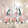 Png Tropical Flowers Hummingbird Tumbler Wrap 20 Oz skinny tapered straight template digital download sublimation graphics  instant download.jpg