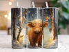 Christmas Highland Cow Tumbler Wrap PNG, Sublimation Digital Download, 20 oz Skinny Tumbler Design, Instant Digital Download Only.jpg