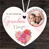 Grandma Floral Pink Photo Frame Mother's Day Gift Heart Personalised Ornament.jpg