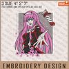 Zero Two Embroidery Files, Darling In The Franxx, Anime Inspired Embroidery Design, Machine Embroidery Design.jpg