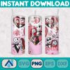 Cartoon Couple Cartoon Valentine Tumbler Design PNG, 3D Inflated Valentine Tumbler Wraps, Balloon 20oz Skinny Tumbler (8).jpg