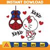 Spider Kissing Kitty Svg, Valentine's Day Svg, Hello Valentine Svg, Kawaii Svg, Cricut, Silhouette Vector Cut File, Cute Valentine.jpg