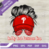 In My Red October Era Messy Bun SVG, Phidadelphia Phillies Messy Bun SVG, Phillies baseball Sunglasses Logo SVG Cricut Files.jpg