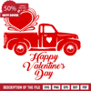 Happy Valentine's Day Truck, Love Free Svg File - SVG Heart.png